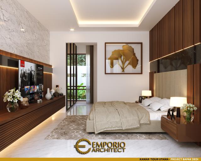 Desain Kamar Tidur Utama Rumah Modern 2 Lantai Bapak Dedi di Palembang