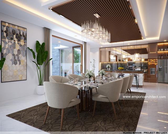 Desain Ruang Makan Rumah Modern 2 Lantai Ibu LCY di Medan, Sumatera Utara