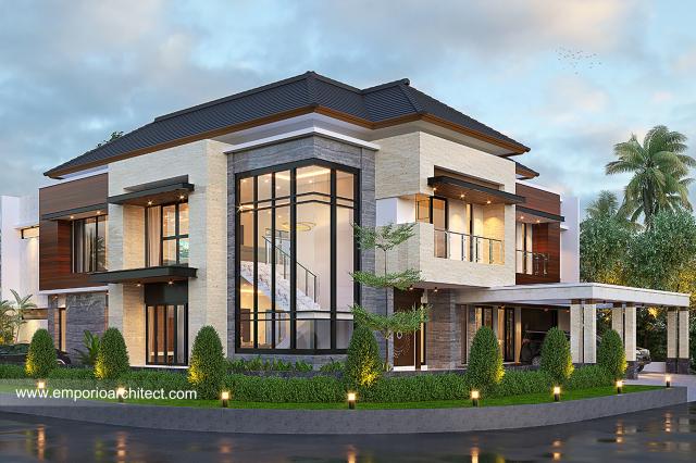 Gambar 2 Desain Rumah Modern 2 Lantai Bapak JFR 1111 di  Kota Wisata Cibubur, Bogor, Jawa Barat