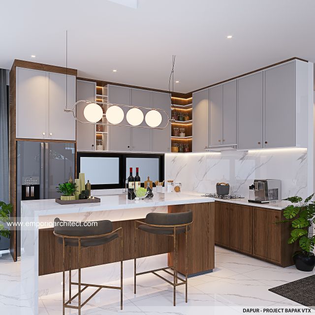 Desain Dapur Rumah Modern 2 Lantai Bapak VTX di Serang, Banten