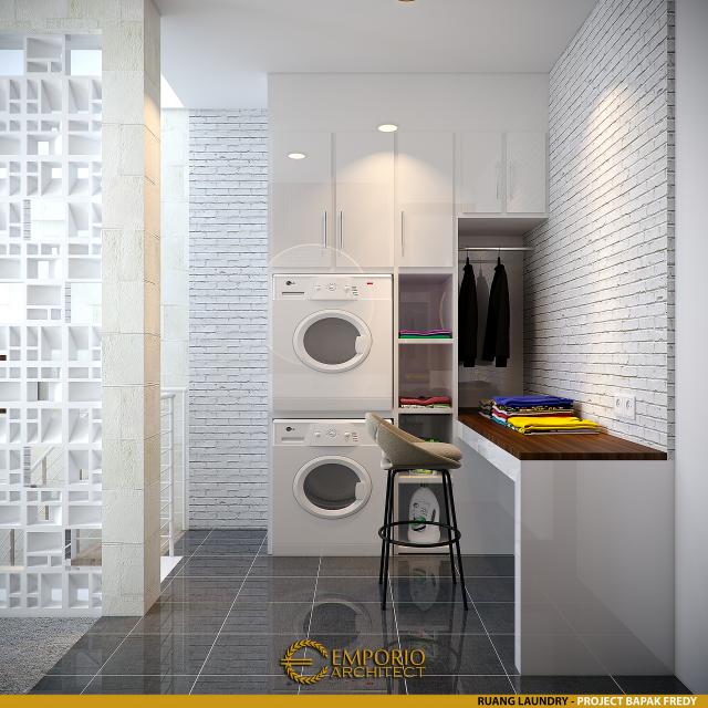 Desain Ruang Laundry Rumah Modern 2 Lantai Bapak Fredy di Makassar, Sulawesi Selatan