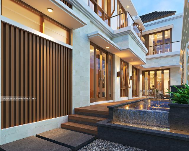 Desain Tampak Detail Samping Rumah Modern 2 Lantai Ibu Septa di Banyuwangi, Jawa Timur