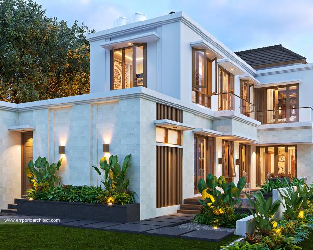 Desain Tampak Samping Rumah Modern 2 Lantai Ibu Septa di Banyuwangi, Jawa Timur