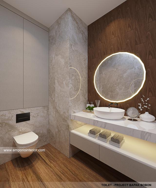 Desain Toilet Rumah Modern 2 Lantai Bapak Bobon Santoso di Bali