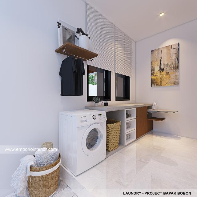 Desain Laundry Rumah Modern 2 Lantai Bapak Bobon Santoso di Bali