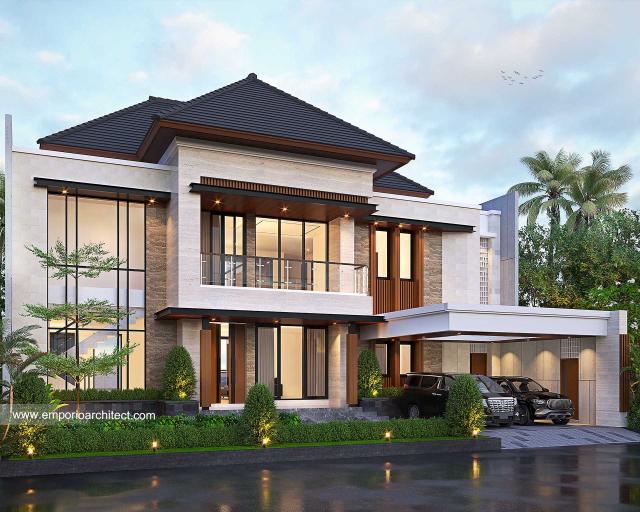 Desain Tampak Depan 2 Rumah Modern 2 Lantai Bapak Bobon Santoso di Bali