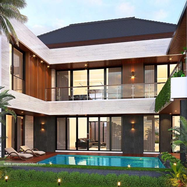 Desain Tampak Belakang Rumah Modern 2 Lantai Bapak Bobon Santoso di Bali