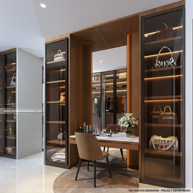 Desain Walk In Closet Rumah Modern 2 Lantai Bapak RSD di Jakarta