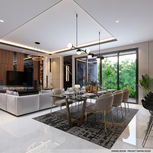 Desain Ruang Makan Rumah Modern 2 Lantai Bapak RSD di Jakarta