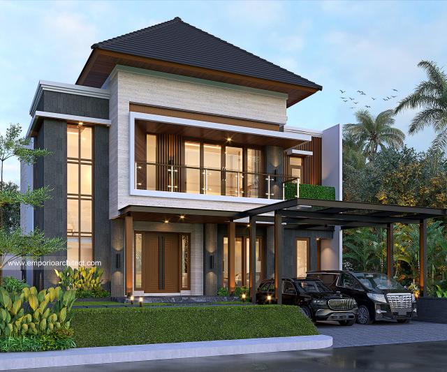 #facadedesign - Mrs. IR 1443 Modern House 2 Floors Design - Denpasar, Bali - Code 30054