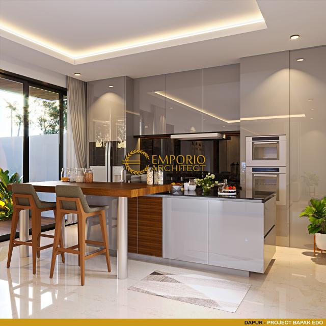 Desain Dapur Rumah Modern 2 Lantai Bapak Edo di Surabaya