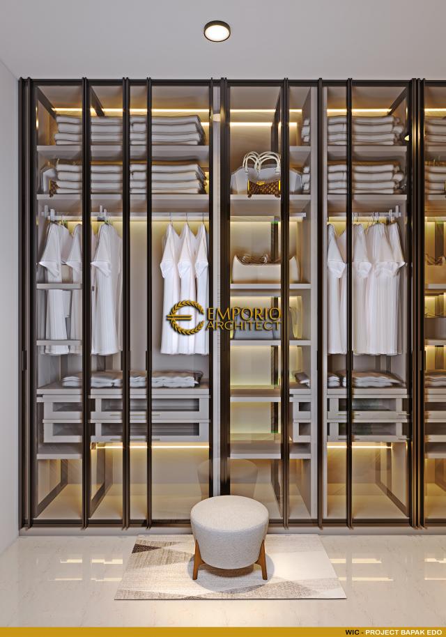 Desain Walk In Closet Rumah Modern 2 Lantai Bapak Edo di Surabaya