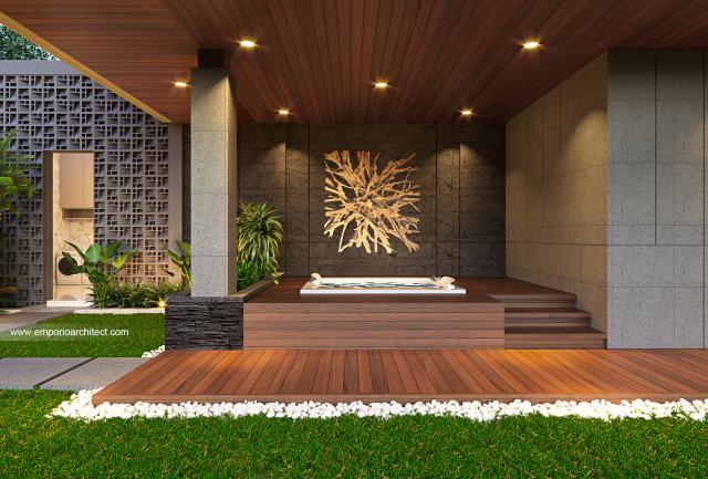 Desain Jaccuzi Rumah Modern 2 Lantai Ibu Natasha di Bekasi