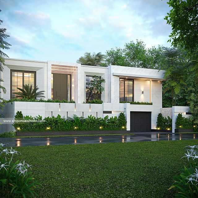 Desain Tampak Depan 2 Rumah Modern 2 Lantai Bapak EPD di Uluwatu, Badung, Bali