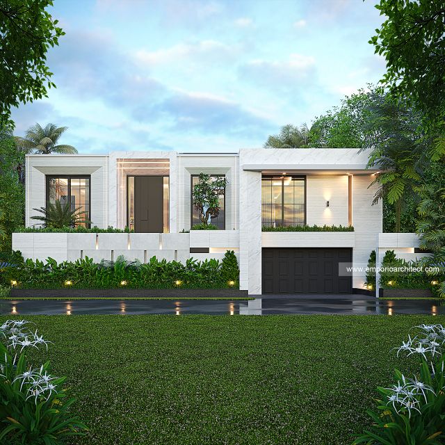 Desain Tampak Depan 3 Rumah Modern 2 Lantai Bapak EPD di Uluwatu, Badung, Bali