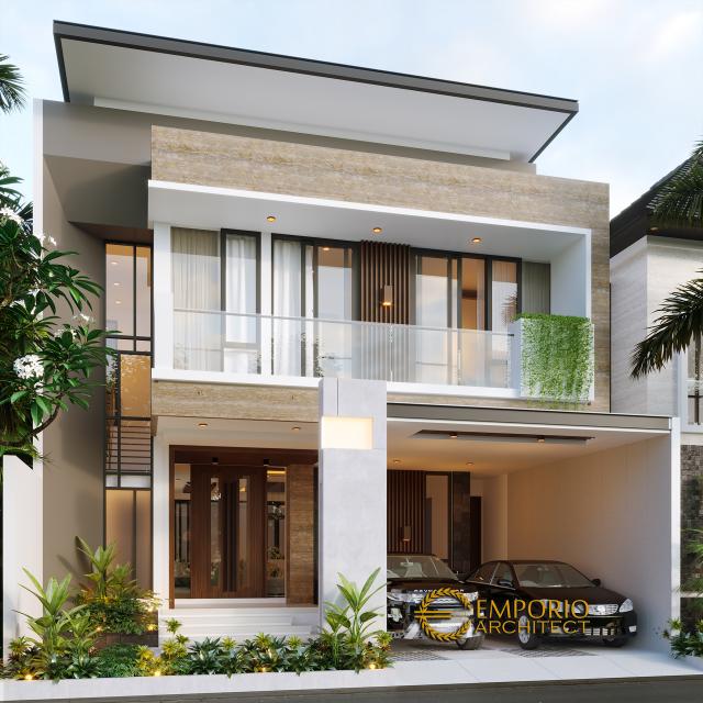 Gambar 1 Desain Rumah Modern 2 Lantai Ibu Rina di  Bogor, Jawa Barat