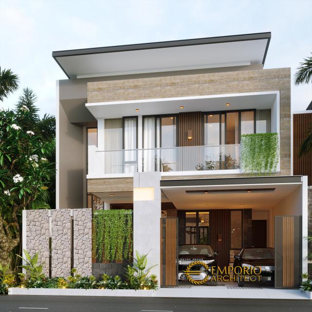 Gambar 2 Desain Rumah Modern 2 Lantai Ibu Rina di  Bogor, Jawa Barat