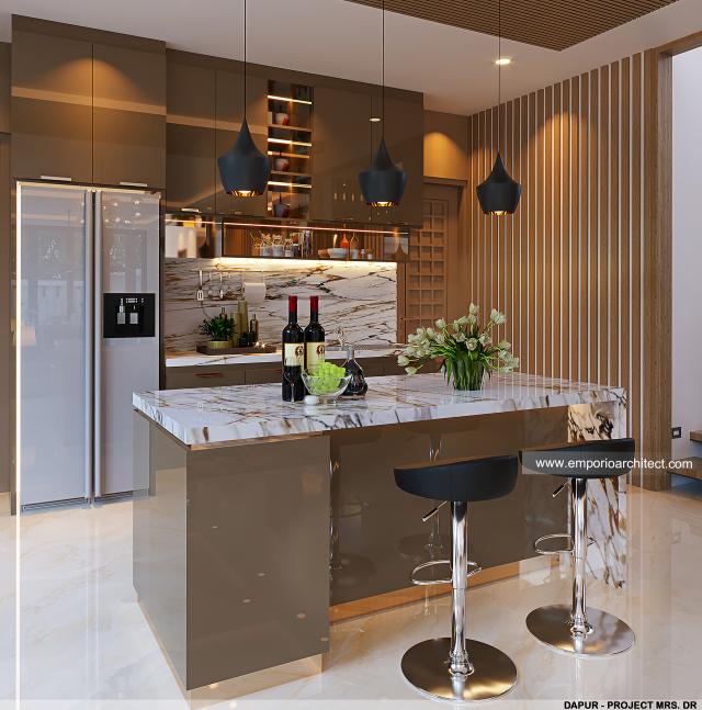 Desain Dapur Rumah Modern 2 Lantai Mrs. DR di Tebet, Jakarta Selatan