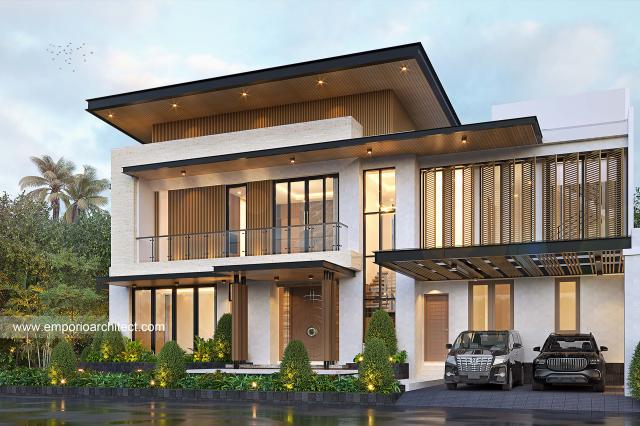 Desain Tampak Depan 2 Rumah Modern 2 Lantai Mrs. DR di Tebet, Jakarta Selatan