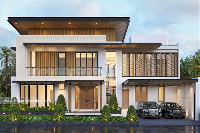 Desain Tampak Depan 3 Rumah Modern 2 Lantai Mrs. DR di Tebet, Jakarta Selatan