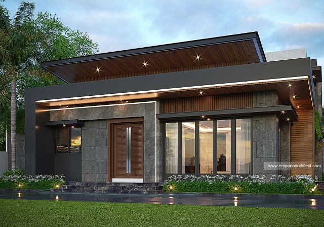 Desain Tampak Belakang Rumah Modern 2 Lantai Bapak DN di Jayawijaya, Papua