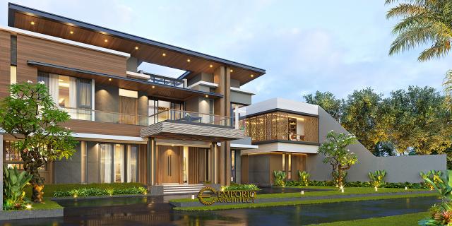 Desain Rumah Modern 2 Lantai Ibu Nana di Sukabumi, Jawa Barat - Tampak Depan