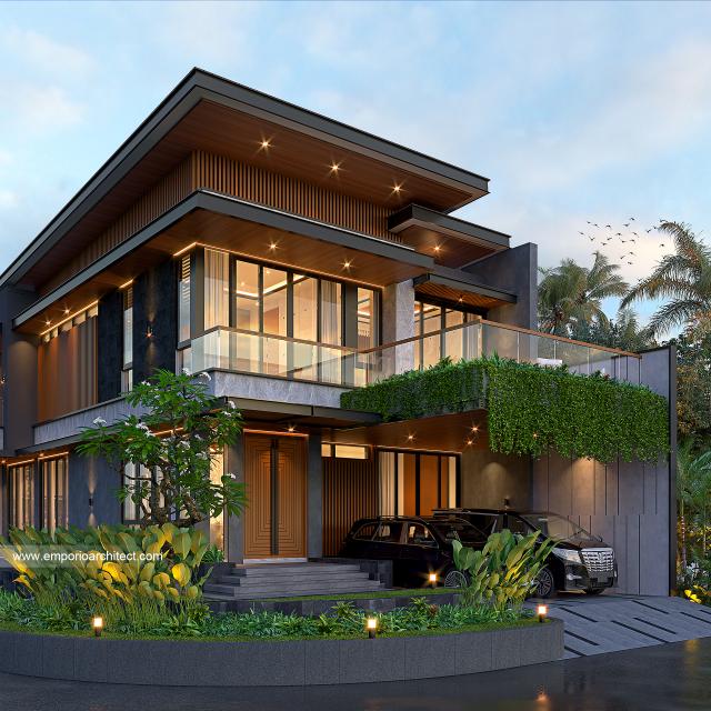 Gambar 1 Desain Rumah Modern 2 Lantai Bapak PJI 1401 di  Tangerang, Banten