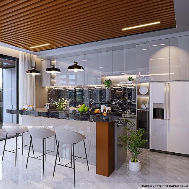 Desain Dapur Rumah Modern 2 Lantai Bapak PJI di Tangerang, Banten