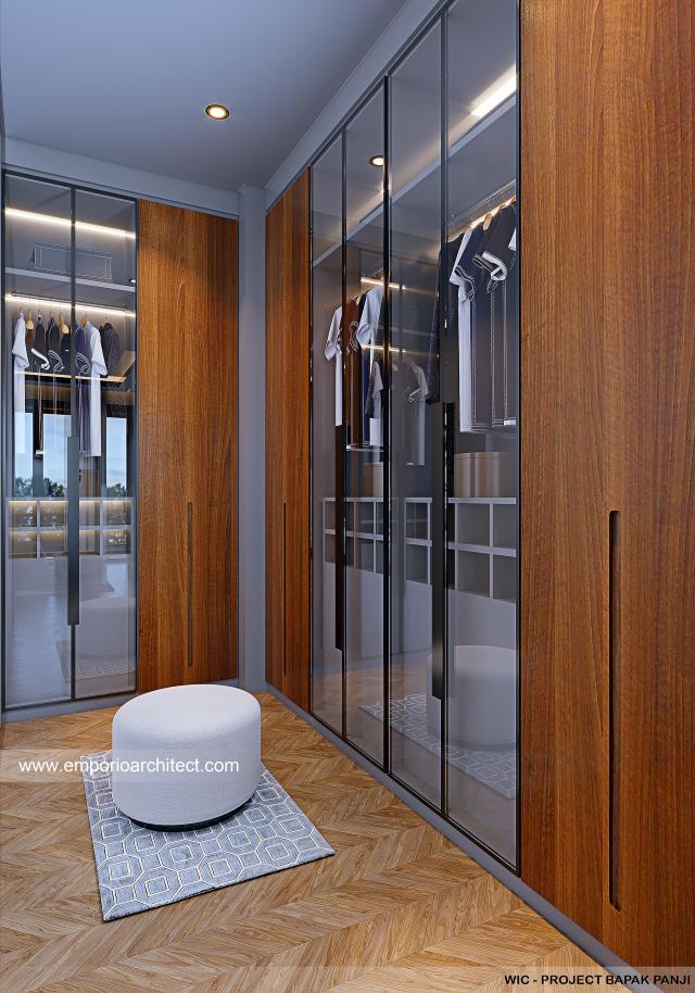 Desain Walk In Closet Rumah Modern 2 Lantai Bapak PJI di Tangerang, Banten