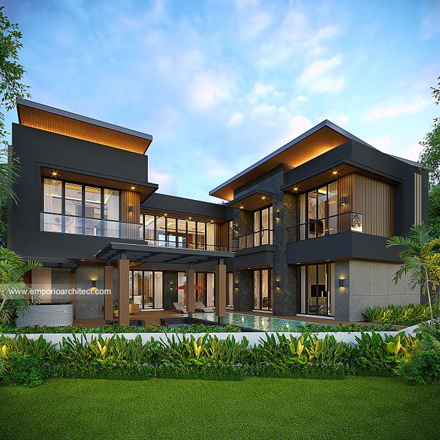 Gambar 1 Desain Rumah Modern 2 Lantai Bapak AR 1659 di  Kalimantan Selatan