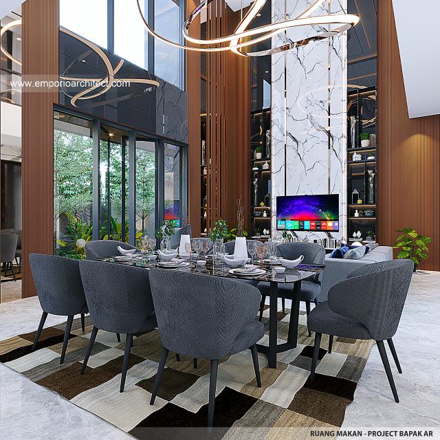 Desain Ruang Makan Rumah Modern 2 Lantai Bapak AR di Kalimantan Selatan