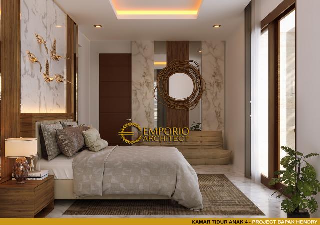 Desain Kamar Tidur 4 Rumah Modern 2 Lantai Bapak HDY di Banjarmasin, Kalimantan Selatan