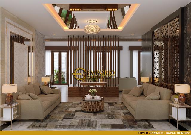 Desain Foyer Rumah Modern 2 Lantai Bapak HDY di Banjarmasin, Kalimantan Selatan