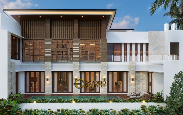 Desain Tampak Belakang Rumah Modern 2 Lantai Bapak HDY di Banjarmasin, Kalimantan Selatan