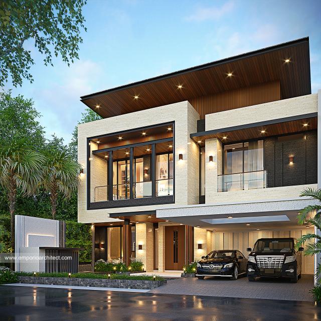 Desain Rumah Modern 2 Lantai Ibu LTF di Yogyakarta - Tampak Depan