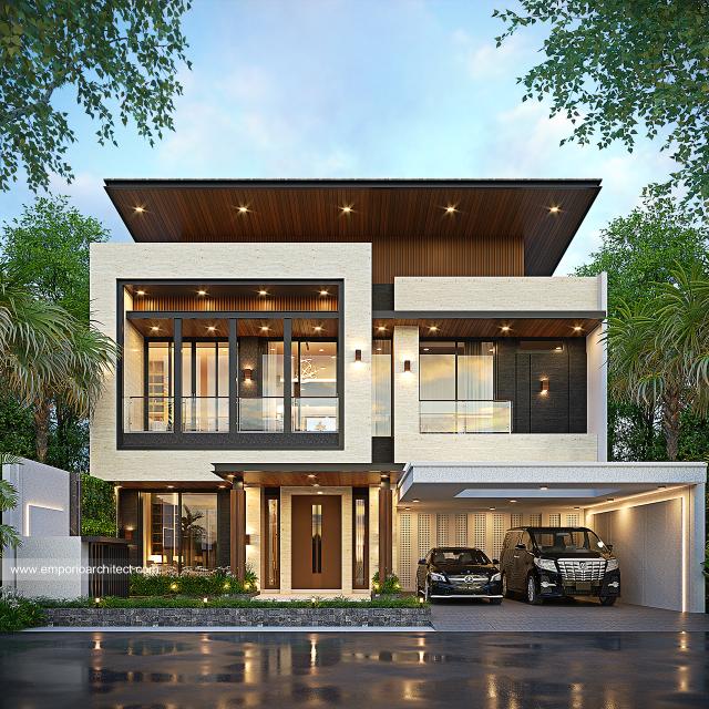 #facadedesign - Mrs. LTF 1600 Modern House 2 Floors Design - Yogyakarta - Code 33032