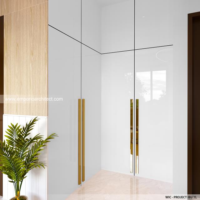 Desain Walk In Closet Rumah Modern 2 Lantai Ibu YL di Jakarta