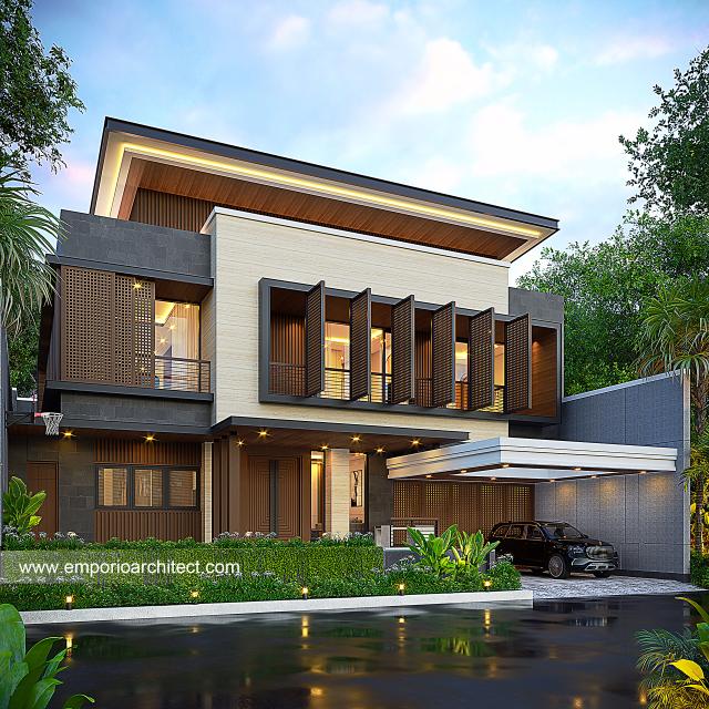 Desain Tampak Depan 3 Rumah Modern 2 Lantai Bapak BHK di Makassar