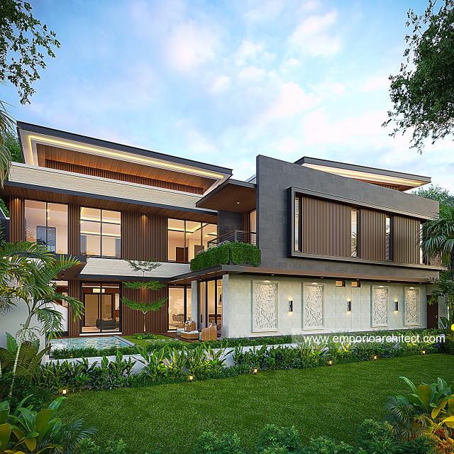 Desain Tampak Samping Rumah Modern 2 Lantai Bapak BHK di Makassar