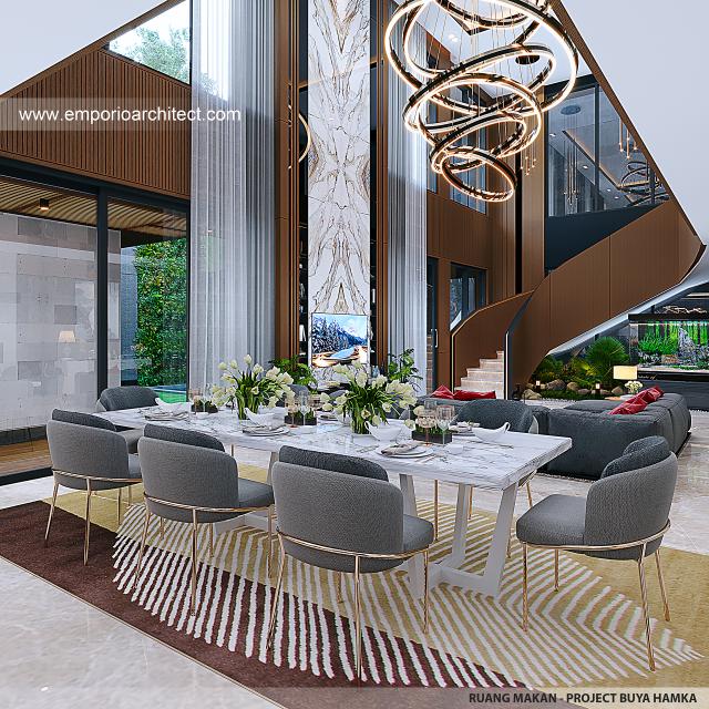 Desain Ruang Makan Rumah Modern 2 Lantai Bapak BHK di Makassar