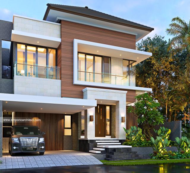 Gambar 2 Desain Rumah Modern 2 Lantai Bapak Irawan di  Depok, Jawa Barat