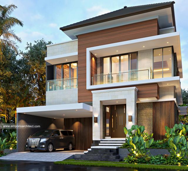 Gambar 1 Desain Rumah Modern 2 Lantai Bapak Irawan di  Depok, Jawa Barat