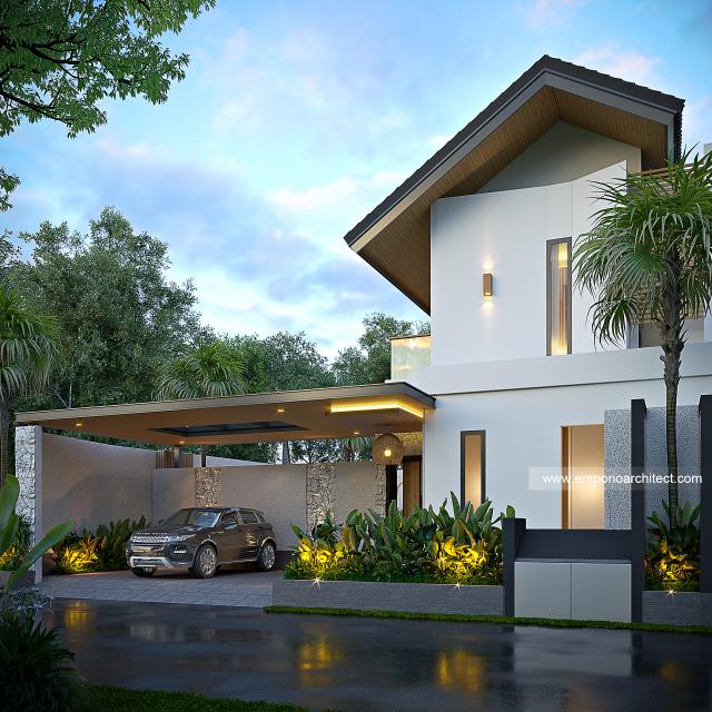 Desain Tampak Depan 3 Rumah Modern 2 Lantai Ibu SR di Tabanan, Bali