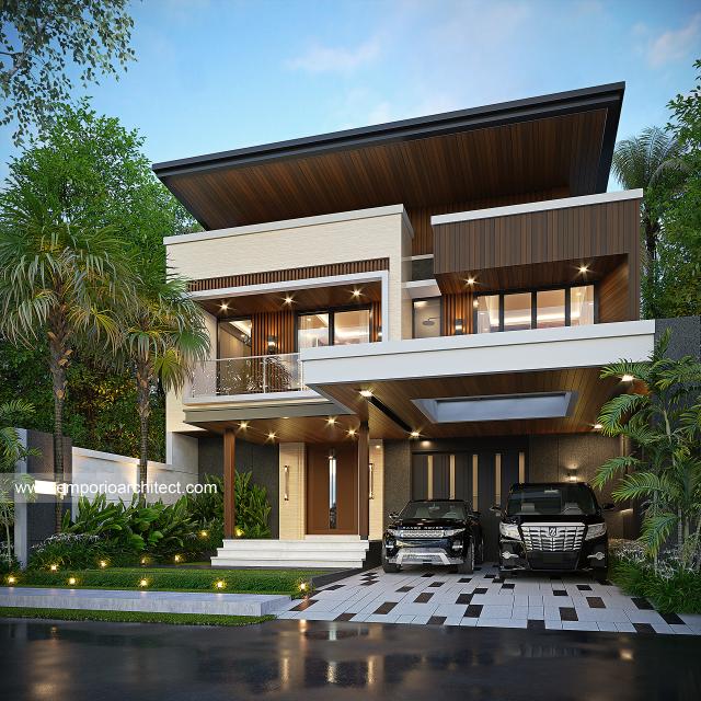 Gambar 1 Desain Rumah Modern 2 Lantai Bapak IGM 1498 di  Palembang