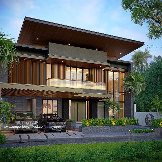 Desain Tampak Depan 2 Rumah Modern 2 Lantai Ibu SJT di Bali