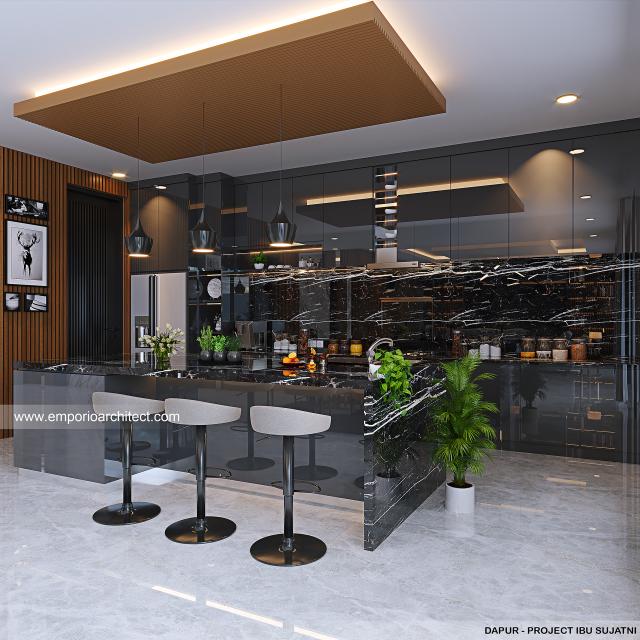 Desain Dapur Rumah Modern 2 Lantai Ibu SJT di Bali