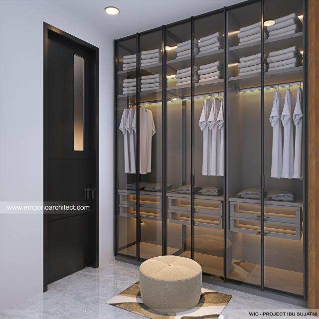 Desain Walk In Closet Rumah Modern 2 Lantai Ibu SJT di Bali