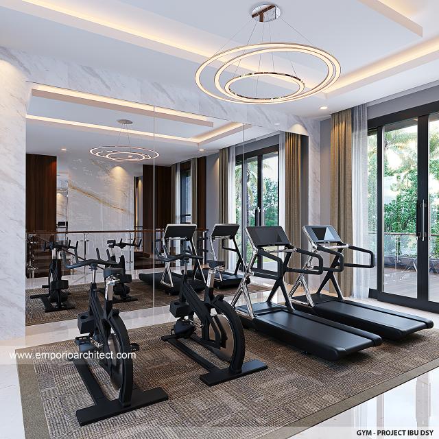 Desain Area Gym Rumah Modern 2 Lantai Ibu DSY di Manado, Sulawesi Utara