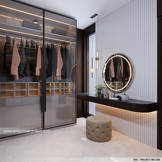 Desain Walk In Closet Rumah Modern 2 Lantai Ibu SNI di Gading Serpong, Tangerang