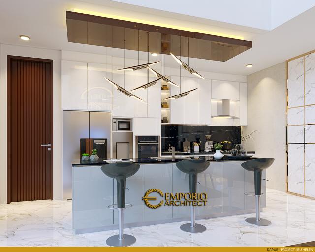 Desain Dapur Rumah Modern 2 Lantai Ibu HLN di Bandung, Jawa Barat